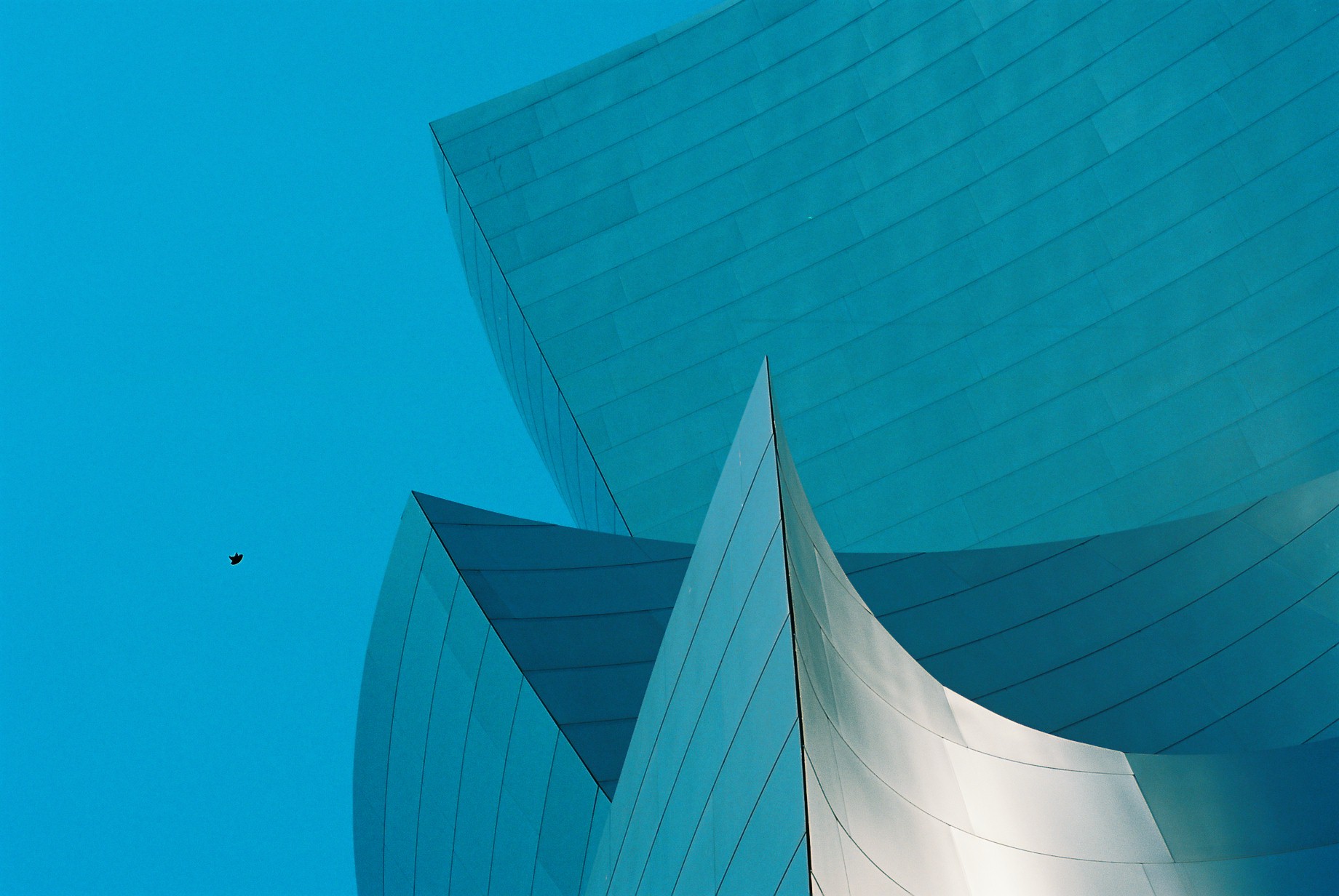 Abstract building detail on blue sky